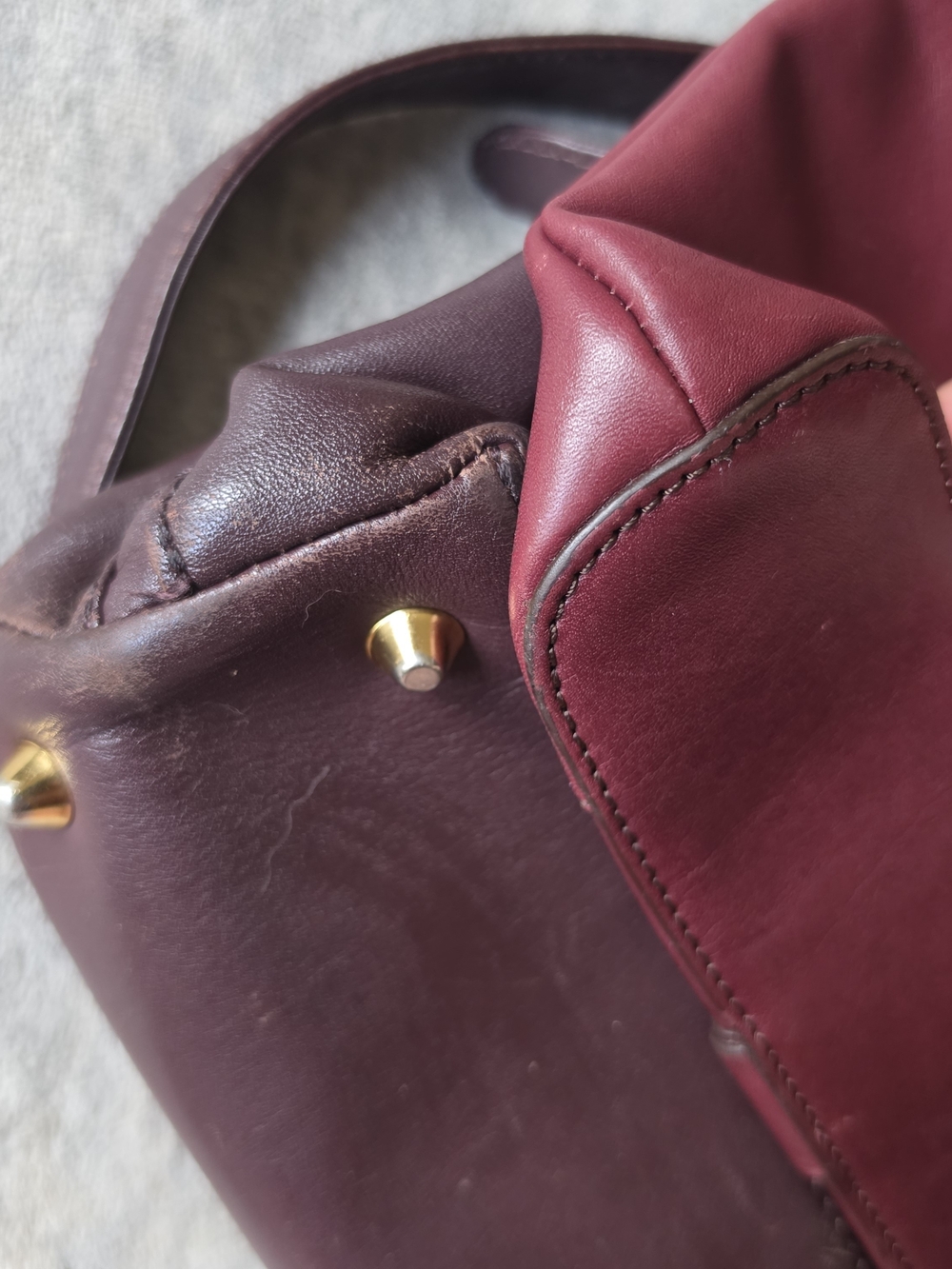 Etienne Aigner vintage oxblood burgundy leather shoulder bag set - Picture 8 of 11